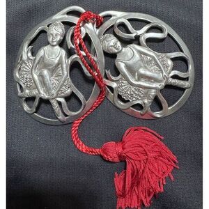 Seagull‎ Pewter Canada Double Ornament Ballerina. Vintage 1991